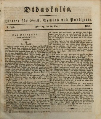 Didaskalia Freitag 10. April 1846