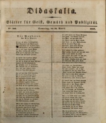 Didaskalia Sonntag 12. April 1846