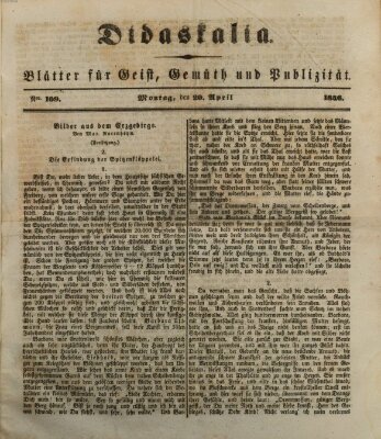 Didaskalia Montag 20. April 1846