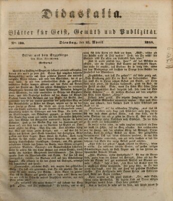 Didaskalia Dienstag 21. April 1846