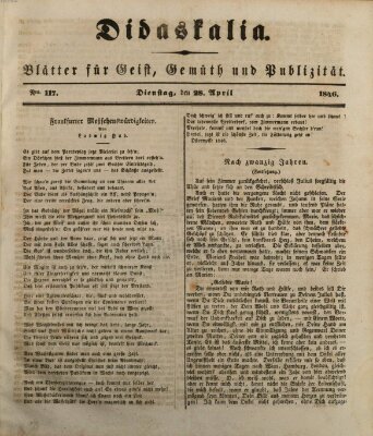 Didaskalia Dienstag 28. April 1846