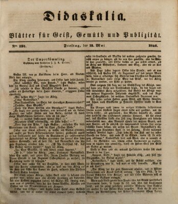 Didaskalia Freitag 15. Mai 1846