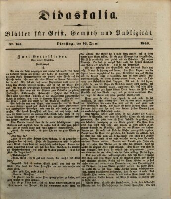 Didaskalia Dienstag 16. Juni 1846