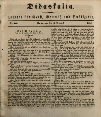 Didaskalia Sonntag 16. August 1846