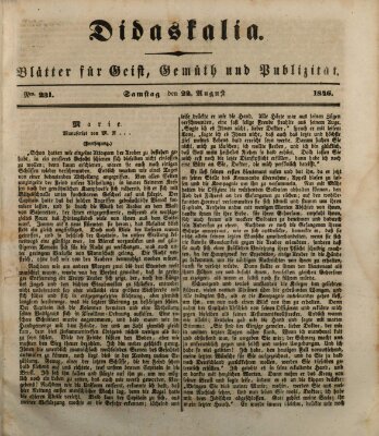 Didaskalia Samstag 22. August 1846