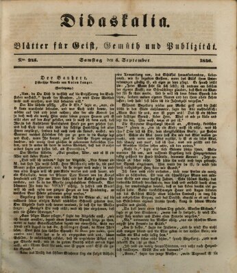 Didaskalia Samstag 5. September 1846