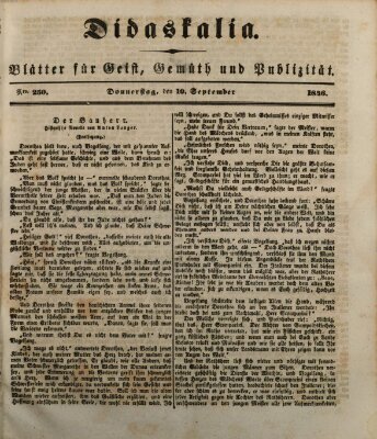 Didaskalia Donnerstag 10. September 1846