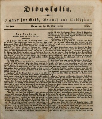 Didaskalia Sonntag 20. September 1846