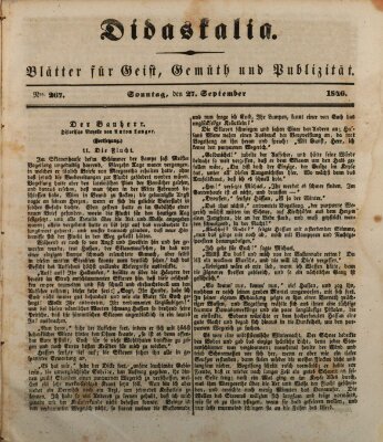 Didaskalia Sonntag 27. September 1846