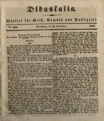 Didaskalia Dienstag 13. Oktober 1846