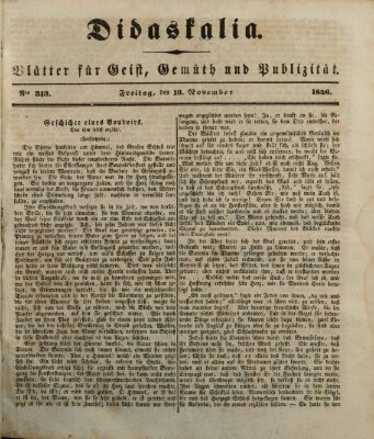 Didaskalia Freitag 13. November 1846