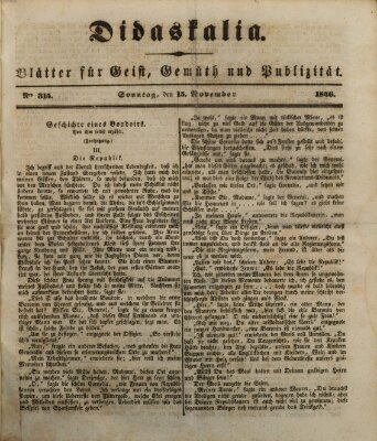 Didaskalia Sonntag 15. November 1846