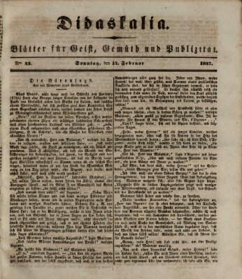 Didaskalia Sonntag 14. Februar 1847