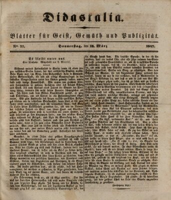 Didaskalia Donnerstag 18. März 1847