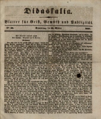 Didaskalia Sonntag 21. März 1847