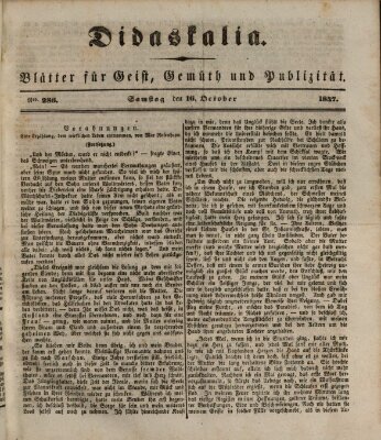 Didaskalia Samstag 16. Oktober 1847