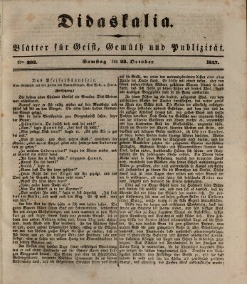 Didaskalia Samstag 23. Oktober 1847