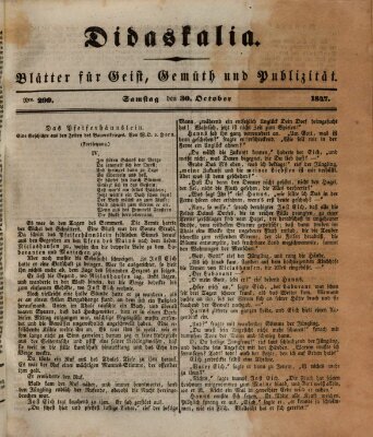 Didaskalia Samstag 30. Oktober 1847