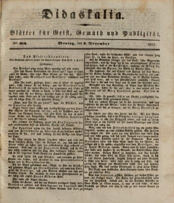 Didaskalia Montag 8. November 1847