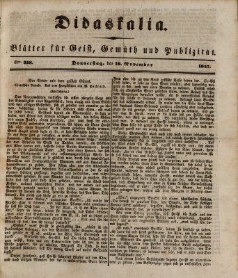 Didaskalia Donnerstag 18. November 1847