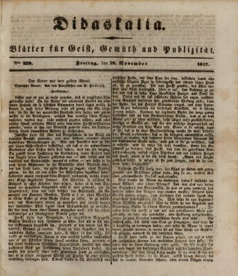 Didaskalia Freitag 19. November 1847