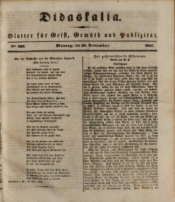 Didaskalia Montag 29. November 1847