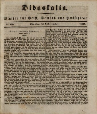 Didaskalia Sonntag 5. Dezember 1847