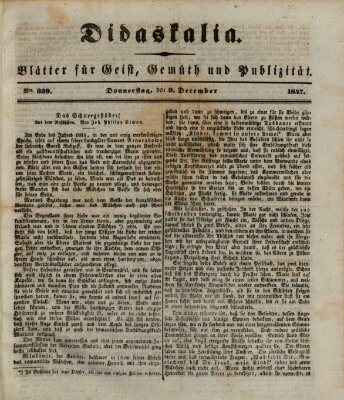 Didaskalia Donnerstag 9. Dezember 1847