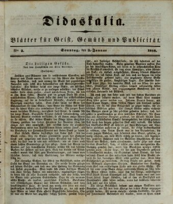 Didaskalia Sonntag 2. Januar 1848