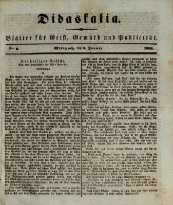 Didaskalia Mittwoch 5. Januar 1848