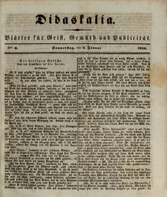 Didaskalia Donnerstag 6. Januar 1848