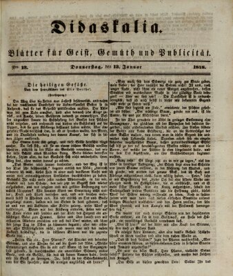 Didaskalia Donnerstag 13. Januar 1848