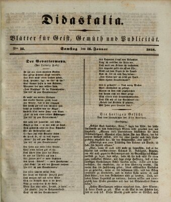 Didaskalia Samstag 15. Januar 1848