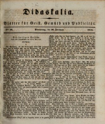 Didaskalia Sonntag 16. Januar 1848