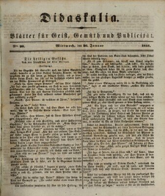 Didaskalia Mittwoch 26. Januar 1848