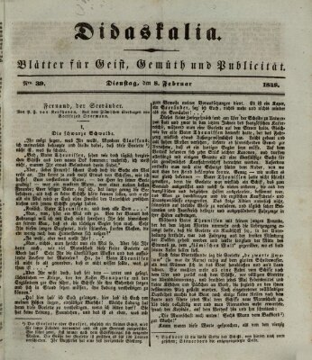 Didaskalia Dienstag 8. Februar 1848