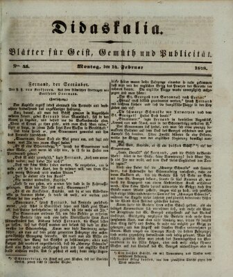 Didaskalia Montag 14. Februar 1848