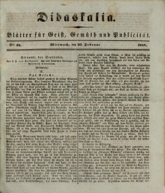 Didaskalia Mittwoch 23. Februar 1848