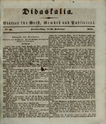 Didaskalia Donnerstag 24. Februar 1848