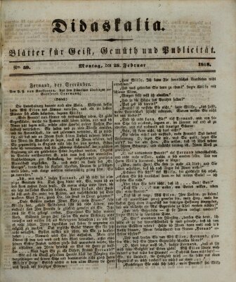 Didaskalia Montag 28. Februar 1848