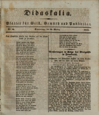 Didaskalia Sonntag 12. März 1848