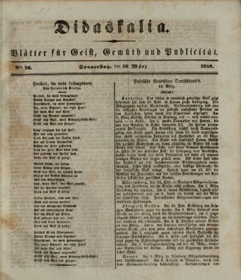 Didaskalia Donnerstag 16. März 1848