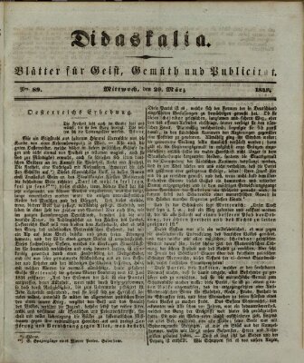 Didaskalia Mittwoch 29. März 1848