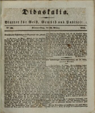 Didaskalia Donnerstag 30. März 1848