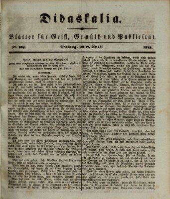 Didaskalia Montag 17. April 1848