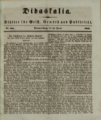 Didaskalia Donnerstag 15. Juni 1848