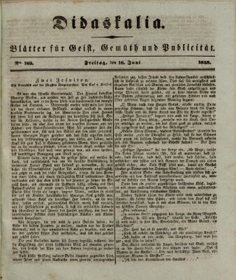 Didaskalia Freitag 16. Juni 1848