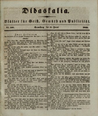 Didaskalia Samstag 17. Juni 1848