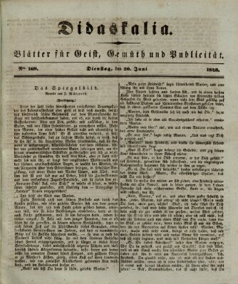 Didaskalia Dienstag 20. Juni 1848