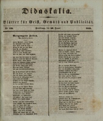 Didaskalia Freitag 23. Juni 1848